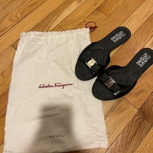 Authentic Ferragamo Jelly Bow Slide Sandals
